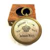 Antique Nautical Brown Round Silver Dial Compass 2.5" Brass Navigation Compass with Leather Box view 3