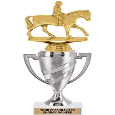 Crown Awards Horse Trophy, 11" Silver Cup Equestrian Horse Trophies Includes Free Engraving, 10 Pack Prime