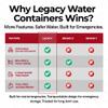 Legacy Food Storage Stackable Emergency Water Storage Container, Long Term 30 Gallon Water Tank with Water Treatment Drops, for Camping, Prepping, Survival, 21.25H, 19.5W, 24.5D - 1 Tank view 2