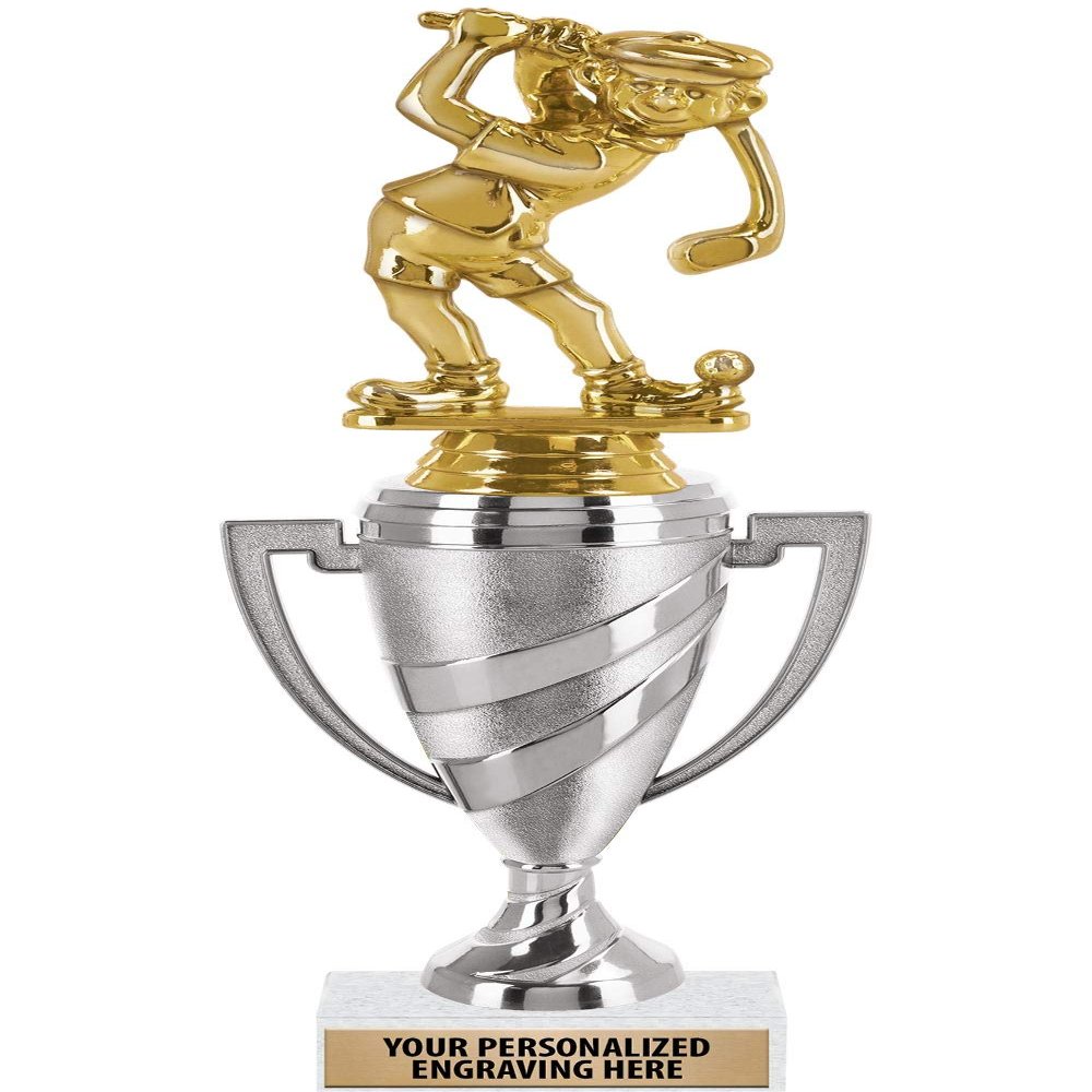 Crown Awards Golf Trophy, 10.5" Silver Cup Funny Golf Trophies Includes Free Engraving, 5 Pack Prime