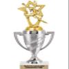 Crown Awards Gymnastics Trophy, 11" Silver Cup Male Handstand Trophies Includes Free Engraving, 10 Pack view 1