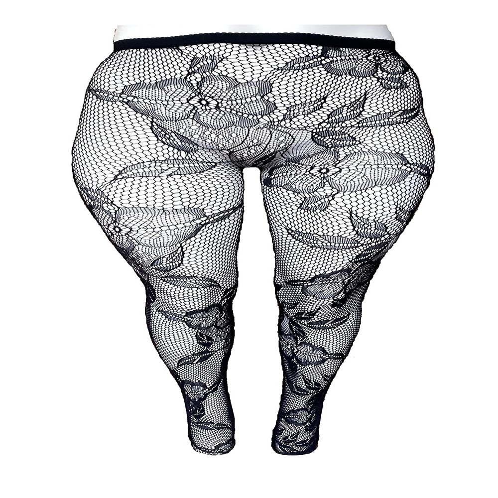 Killer Legs Women's Lace & Roses Fishnet Pantyhose 168YD101Q Florals in Bloom - Queen