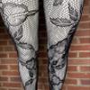 Killer Legs Women's Lace & Roses Fishnet Pantyhose 168YD101Q Florals in Bloom - Queen view 2