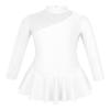 Oyolan Kids Girls Long Sleeves Mock Neck Tulle Splice Cut Out Back Roller Ice Figure Skating Dress Dancewear White 8 view 1