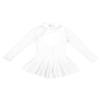 Oyolan Kids Girls Long Sleeves Mock Neck Tulle Splice Cut Out Back Roller Ice Figure Skating Dress Dancewear White 8 view 4