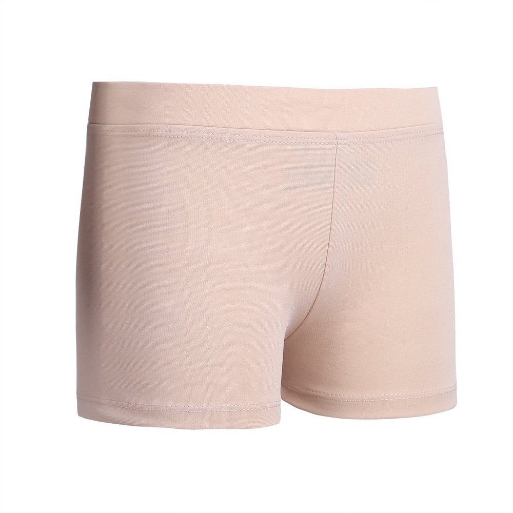 easyforever Kids Girls Basic Stretchy Sports V-Front Booty Short Boy-Cut Bottom Ballet Dance Yoga Hot Pants Underwear Nude B 6