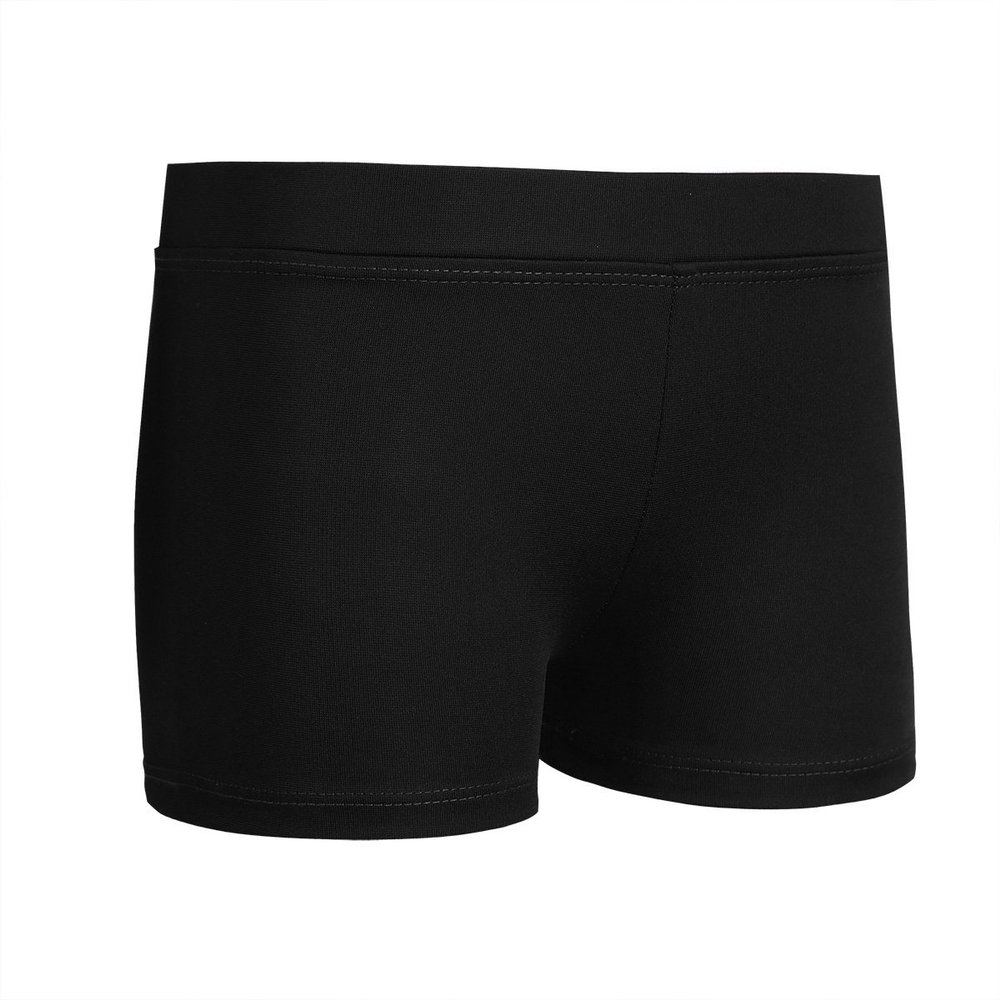 easyforever Kids Girls Basic Stretchy Sports V-Front Booty Short Boy-Cut Bottom Ballet Dance Yoga Hot Pants Underwear Black B 12