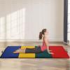 Thick Gymnastics Exercise Mat, 4'x8'x2"Extra Thick High Density Anti-Tear Folding Tumbling Mats Gymnastics for Home, Gym Mat for MMA, Stretching Yoga Cheerleading Martial Arts, Aerobics (Multicolor) view 1