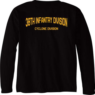 38th Infantry Div Cyclone Div Long Sleeve Tee Shirt - X-Large Black