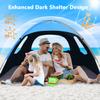 NXONE Beach Tent Sun Shade Shelter for 2-3 Person with UV Protection, Extended Floor, 3 Mesh Roll Up Windows & 8.0mm Fiberglass RodsCarry Bag Included (Dark Shelter-Ocean Blue) view 2