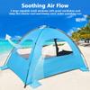 NXONE Beach Tent Sun Shade Shelter for 2-3 Person with UV Protection, Extended Floor, 3 Mesh Roll Up Windows & 8.0mm Fiberglass RodsCarry Bag Included (Dark Shelter-Ocean Blue) view 3