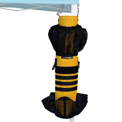 ezSTOW miniSTOW Canopy Organizer, Yellow - Organize Your Awning, Drink Holder, Paper Towel Storage, Sunscreen Pockets, Trash Bags, Attach to Tree, Outdoor, Hunting, Camping, Baseball, Soccer, Track