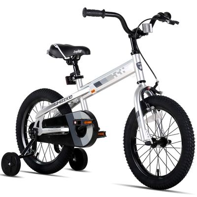 JOYSTAR Boys Bike 14 Inch Kids Bike with Training Wheels for Ages 3 4 5 Years Old Boys and Girls, Toddler Bike with Handbrake for Early Rider, Silver