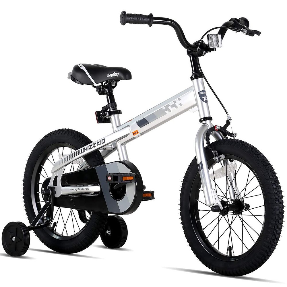 JOYSTAR Boys Bike 14 Inch Kids Bike with Training Wheels for Ages 3 4 5 Years Old Boys and Girls, Toddler Bike with Handbrake for Early Rider, Silver