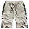 XinYangNi Casual Cargo Shorts for Women Knee Length 6 Pockets Elastic Waist Long Shorts for Summer Bermuda Beige US 20-22 view 1