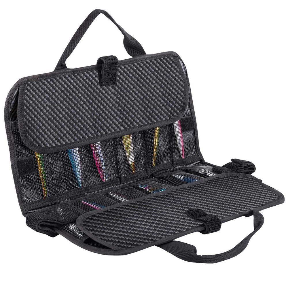 Goture 24 Pockets Internal & External Combination Portable Vertical Jigs Lure Bag Fishing Gear Bag with Nylon Button - 13.39 Inches by 7.87 Inches