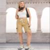 XinYangNi Women's Casual Cargo Shorts Cotton Elastic Waist Drawstring Loose Fit Outdoor Multi-Pockets Beige US 4-6 view 4