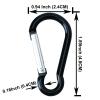 50pcs Spring Snap Hook Aluminum Carabiner Buckle Pack Mini Keychain Clip Lightweight D Shape Key Chain Clip Hook for Outdoor Camping Hiking Fishing Traveling, Black view 2