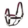 1" HRS BLK/BURG W/SS HARD PADDED HALTER view 1