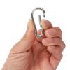 50pcs Small Carabiner Clips Mini Aluminum Carabiner Clip Keychain Bulk Hook Pack Carabeaner D Shape Hook Keychain for Home Hiking, Silver view 4