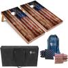 Tailgating Pros Cornhole Boards - 4'x2' & 3'x2' Cornhole Game w/Carrying Case & Set of 8 Corn Hole Bean Bags w/Tote view 1