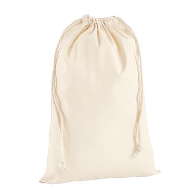 Westford Mill Premium Cotton Stuff Bag (W216) - Travel Daily Use Accessory Bag - Natural (S)
