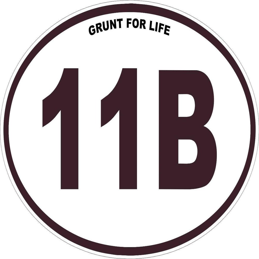 11B "Grunt for Life" Tool Box Helmet Bumper Sticker Decal 6" 4"
