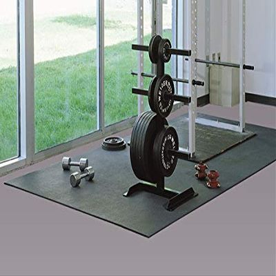 American Floor Mats Vulcanized Rubber Gym Flooring Equipment Mats 20% Tan 3/8" Thick - 4' x 6'