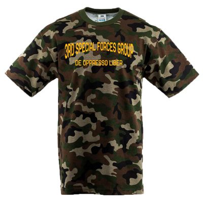 3rd Special Forces Group De Oppresso Liber Camouflage Short Sleeve Tee Shirt - XXX-Large