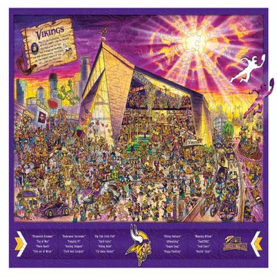 NFL Minnesota Vikings Wooden Joe Journeyman Puzzle, Team Colors, 17.75 x 13.25 Inches