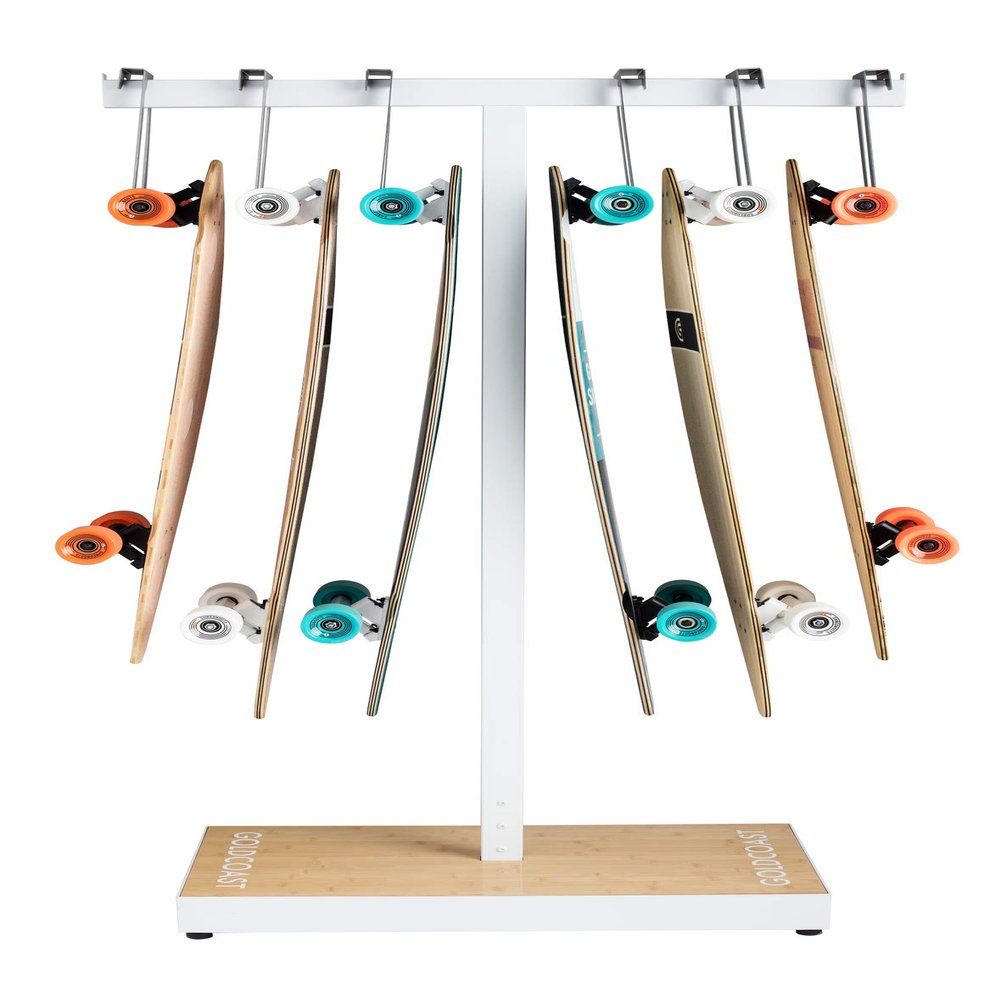 Longboard and Skateboard Custom Storage Rack Gloss White