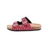 FOCO NCAA Oklahoma Sooners Women's Mini Print Wordmark Adjustable Double Buckle Straps Sandals, Team Color, XL (11-12) view 2