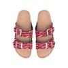 FOCO NCAA Oklahoma Sooners Women's Mini Print Wordmark Adjustable Double Buckle Straps Sandals, Team Color, XL (11-12) view 4