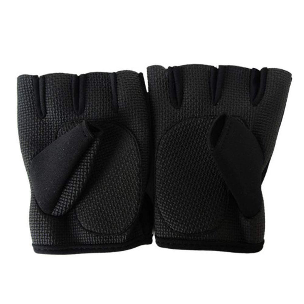 Garneck Half Finger Cycling Gloves Antiskid Breathable Fitness Workout Gloves for Gym Weightlifting Outdoor Sports Black
