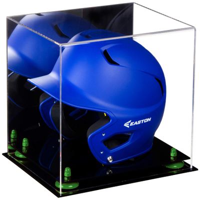 Better Display Cases Versatile Acrylic Display Case - Medium Rectangle Box with Mirror, Green Risers and Black Base 12.25" x 10" x 10.5" (V22)