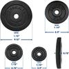 Yes4All Standard 1.15-inch Cast Iron Weight Plates - 1.25 + 2.5 + 5 +10lbs - Pair (Set of 8) view 2