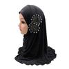Ylucky Girls Muslim Hijab Floral Lace Head Scarf Kids Islamic Arab Scarf Shawls Head Wrap with Flowers view 3