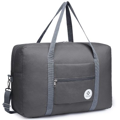 For Spirit Airlines Personal Item Bag 18x14x8 Foldable Travel Duffel Bag Tote Carry on Luggage Duffle Overnight for Women and Men (3112 Grey (with Shoulder Strap))