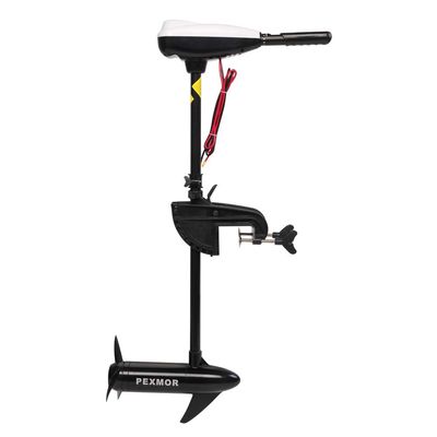 PEXMOR 55LBS Thrust 8 Speed Electric Trolling Motor, Electric Outboard Boat Motor w/Adjustable Handle & LED Indicator, Transom Mounted for Saltwater, Kayak, Fishing Boat