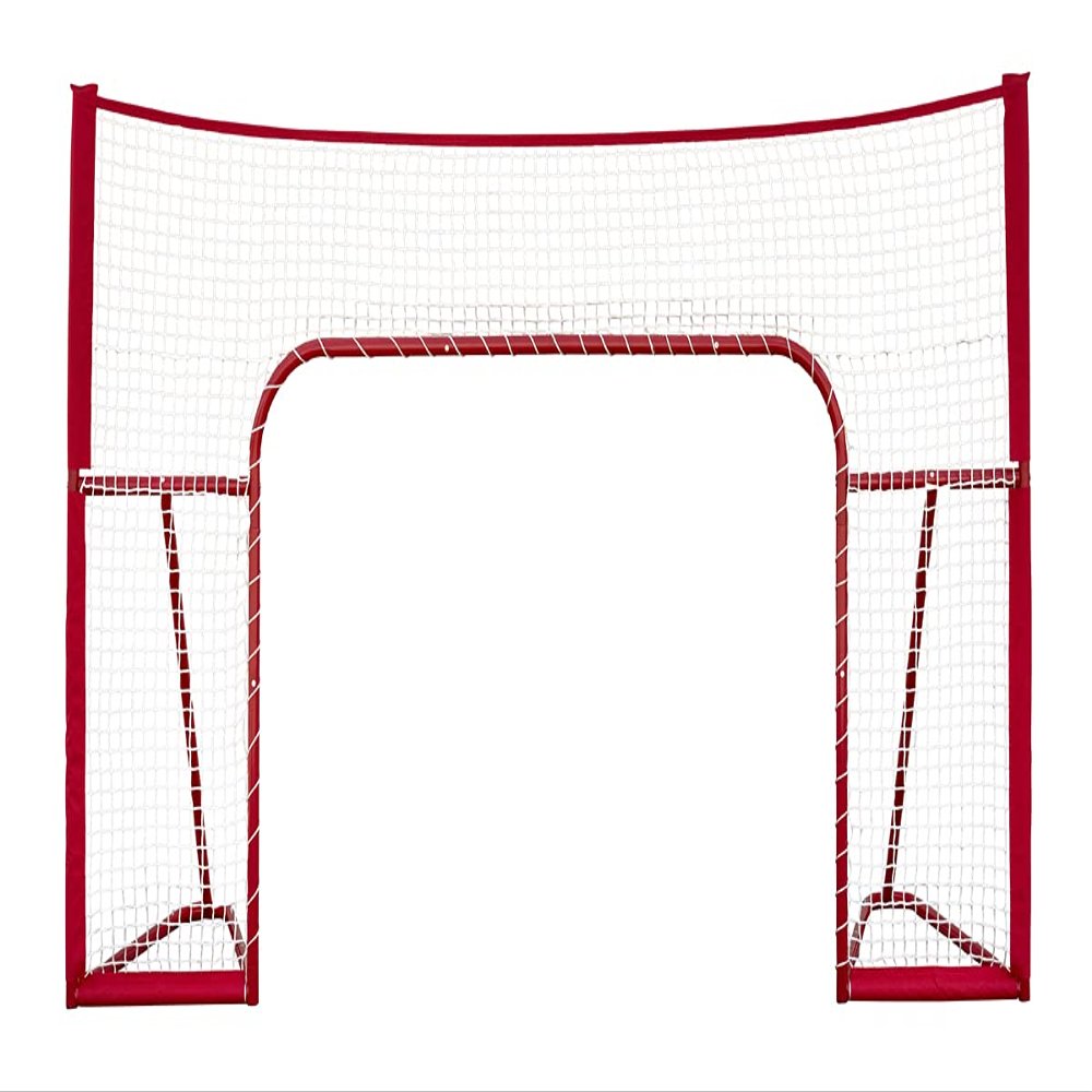 Winnwell Hockey Standalone 72" Backstop - Standalone Sports Ice & Ball Hockey Shooting Target Barrier - Heavy Duty Steel Pipe Backstop for Street & Mylec Balls Training Equipment for Driveway