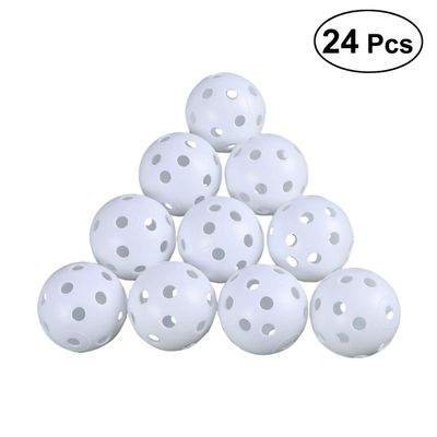 BESPORTBLE 24pcs Air Flow Hollow Golf Practice Balls Lightweight Training Balls for Indoor/Outdoor Quality Bulk Pack