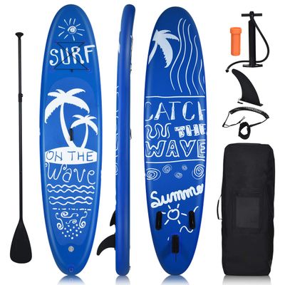 Goplus 9.8'/10'/11' Inflatable Stand Up Paddle Board, 6.5 Thick SUP with Premium Accessories and Carry Bag, Wide Stance, Bottom Fin for Paddling, Surf Control, Non-Slip Deck, for Youth and Adult