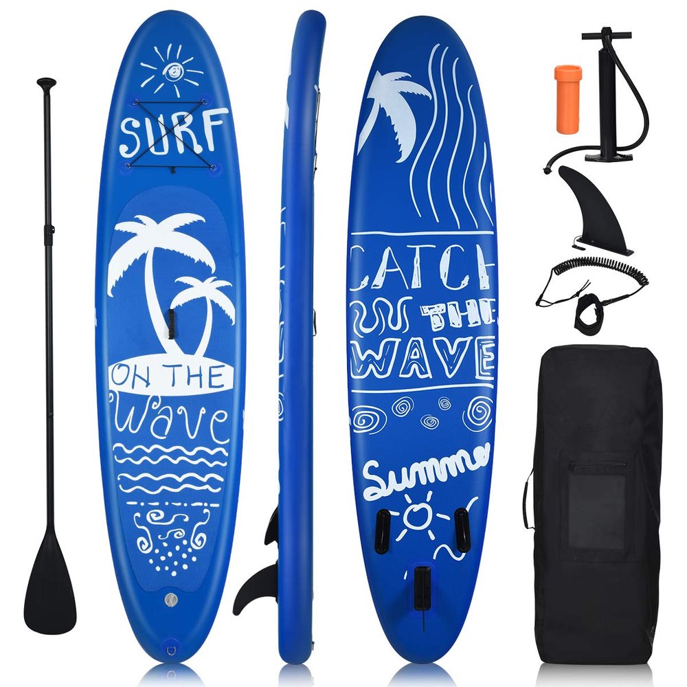 Goplus 9.8'/10'/11' Inflatable Stand Up Paddle Board, 6.5 Thick SUP with Premium Accessories and Carry Bag, Wide Stance, Bottom Fin for Paddling, Surf Control, Non-Slip Deck, for Youth and Adult