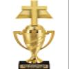Crown Awards Religion Trophy, 14" Gold Cup Open Bible Religious Trophies with Free Personalization, 5 Pack view 1