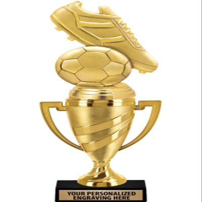 Crown Awards Soccer Trophy, 14" Gold Cup Soccer Team Trophies with Free Personalization, 5 Pack