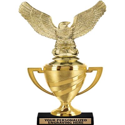 Crown Awards Eagle Trophy, 14" Gold Cup Eagle Trophies with Free Personalization, 5 Pack