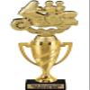 Crown Awards Bike Touring Trophy, 14" Gold Cup Bike Touring Trophies with Free Personalization, 5 Pack view 1