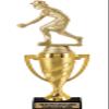 Crown Awards Lawn Bowling Trophy, 12.75" Gold Cup Female Lawn Bowler Trophies with Free Personalization, 5 Pack view 1