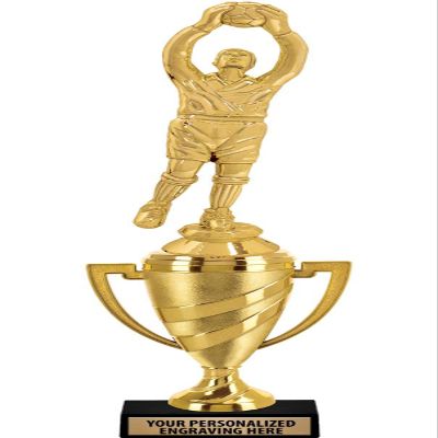 Crown Awards Soccer Trophy, 14" Gold Cup Soccer Goalie Trophies with Free Personalization, 5 Pack