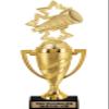 Crown Awards Cheerleading Trophy, 14" Gold Cup Cheer Megaphone Trophies with Free Personalization, 5 Pack view 1